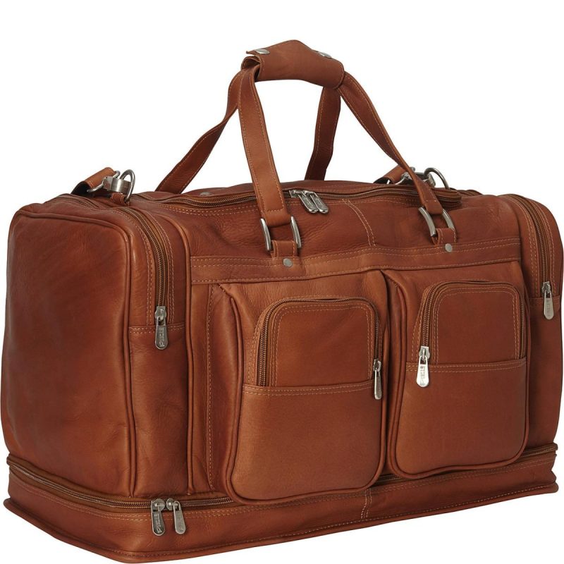 Piel Leather False Bottom Duffel Bag 3