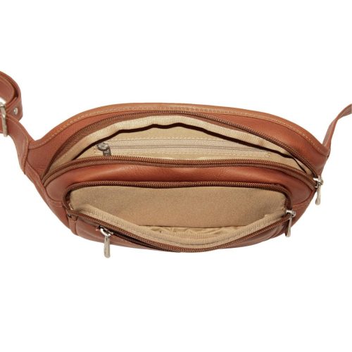 Piel Leather Multi Zip Oval Waist Bag 2