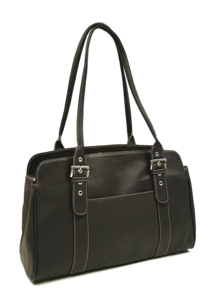 piel leather ladies buckle laptop tote 7