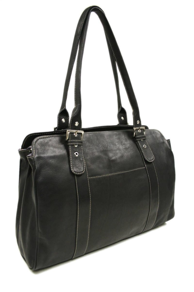 piel leather ladies buckle laptop tote 8