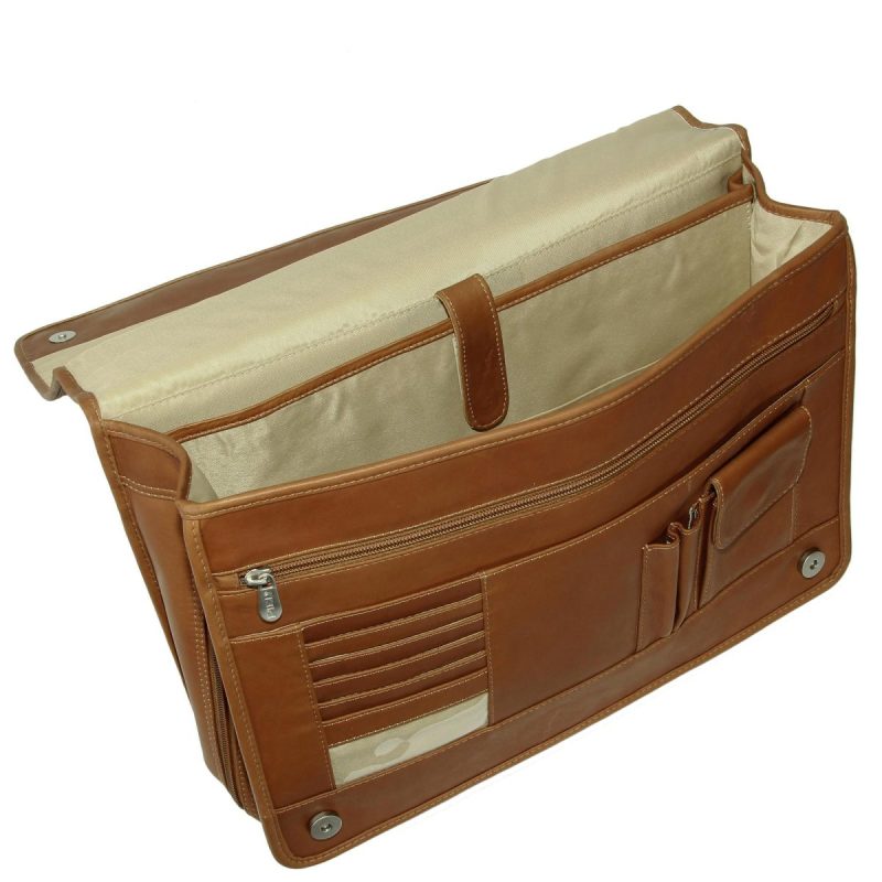 piel leather two section expandable laptop portfolio 3