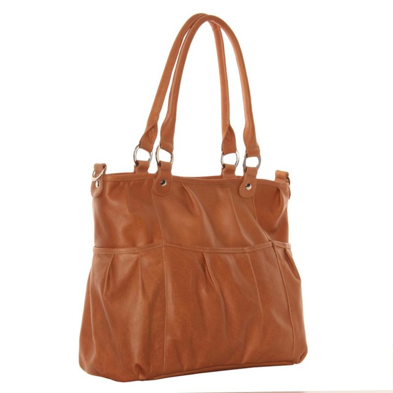 piel leather zippered cross body tote 3